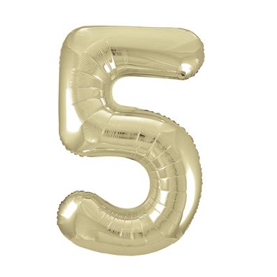 Number Balloon 5 — Gold (34")