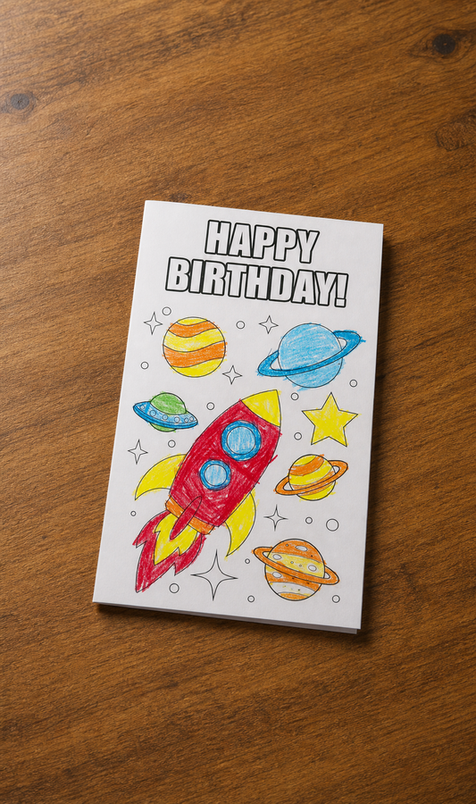 Personalise Gifts with Colouring Birthday Greeting Cards
