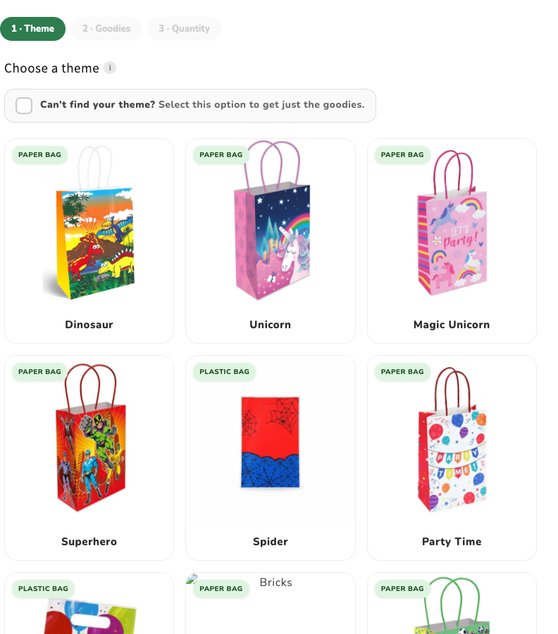 Party Bags Builder Makes Shopping Faster and More Fun