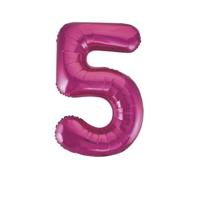 Number Balloon 5 — Pink (34")