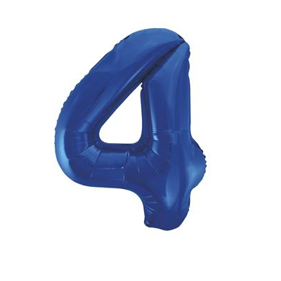 Number Balloon 4 — Blue (34")