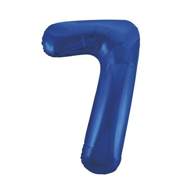 Number Balloon 7 — Blue (34")