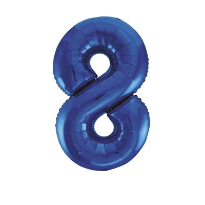 Number Balloon 8 — Blue (34")
