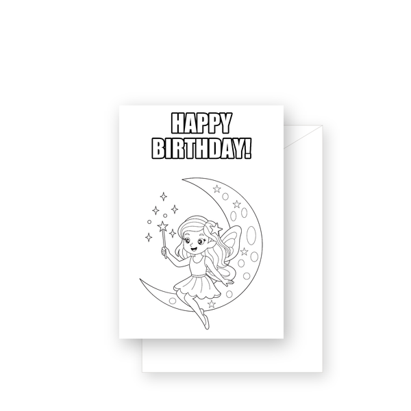 Fairy Princess Colouring Card