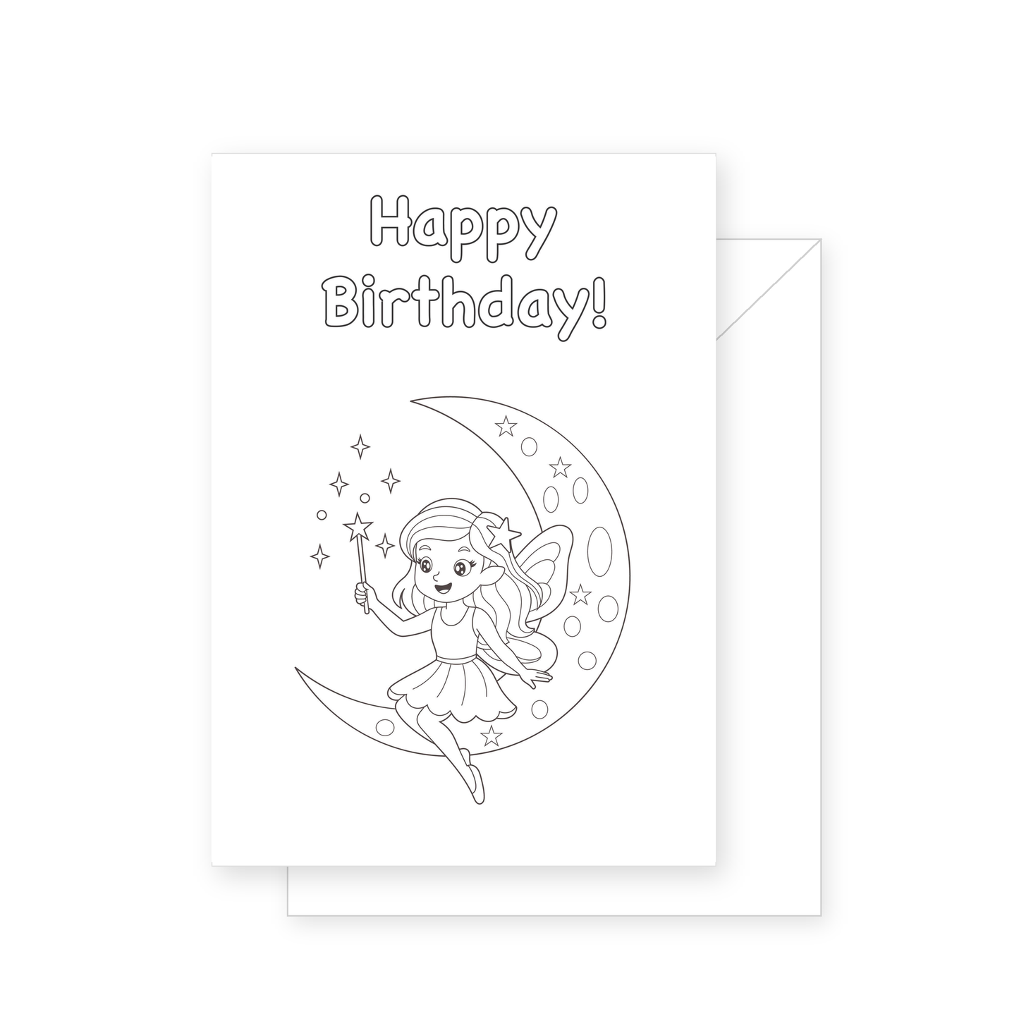Fairy Princess Colouring Card