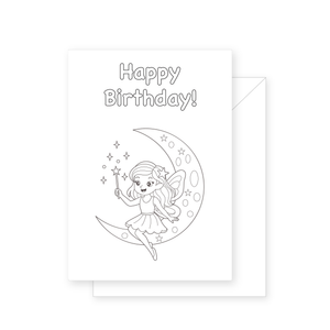 Fairy Princess Colouring Card