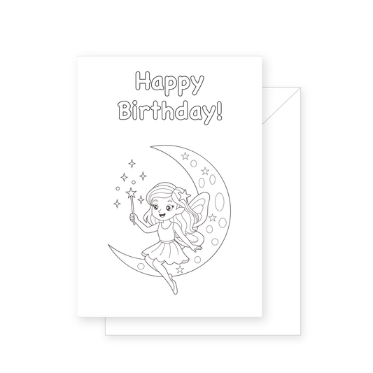 Fairy Princess Colouring Card