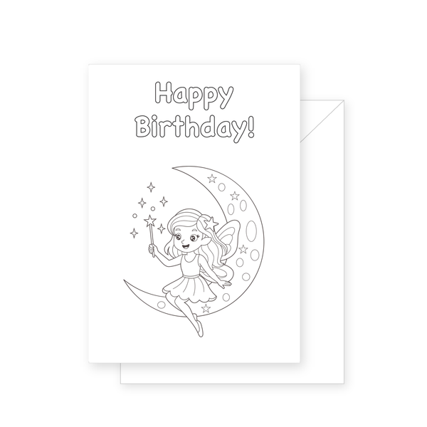 Fairy Princess Colouring Card