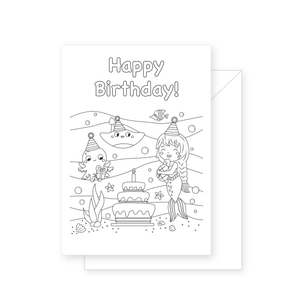 Mermaid Sea Colouring Card