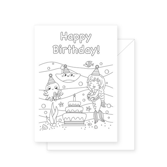 Mermaid Sea Colouring Card