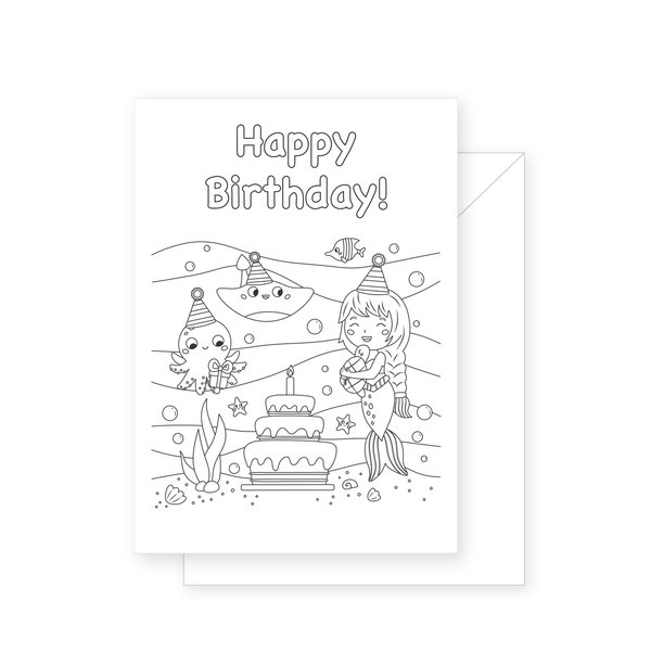 Mermaid Sea Colouring Card