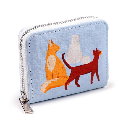 Feline Fine Cats Zip Around Small Wallet Purse