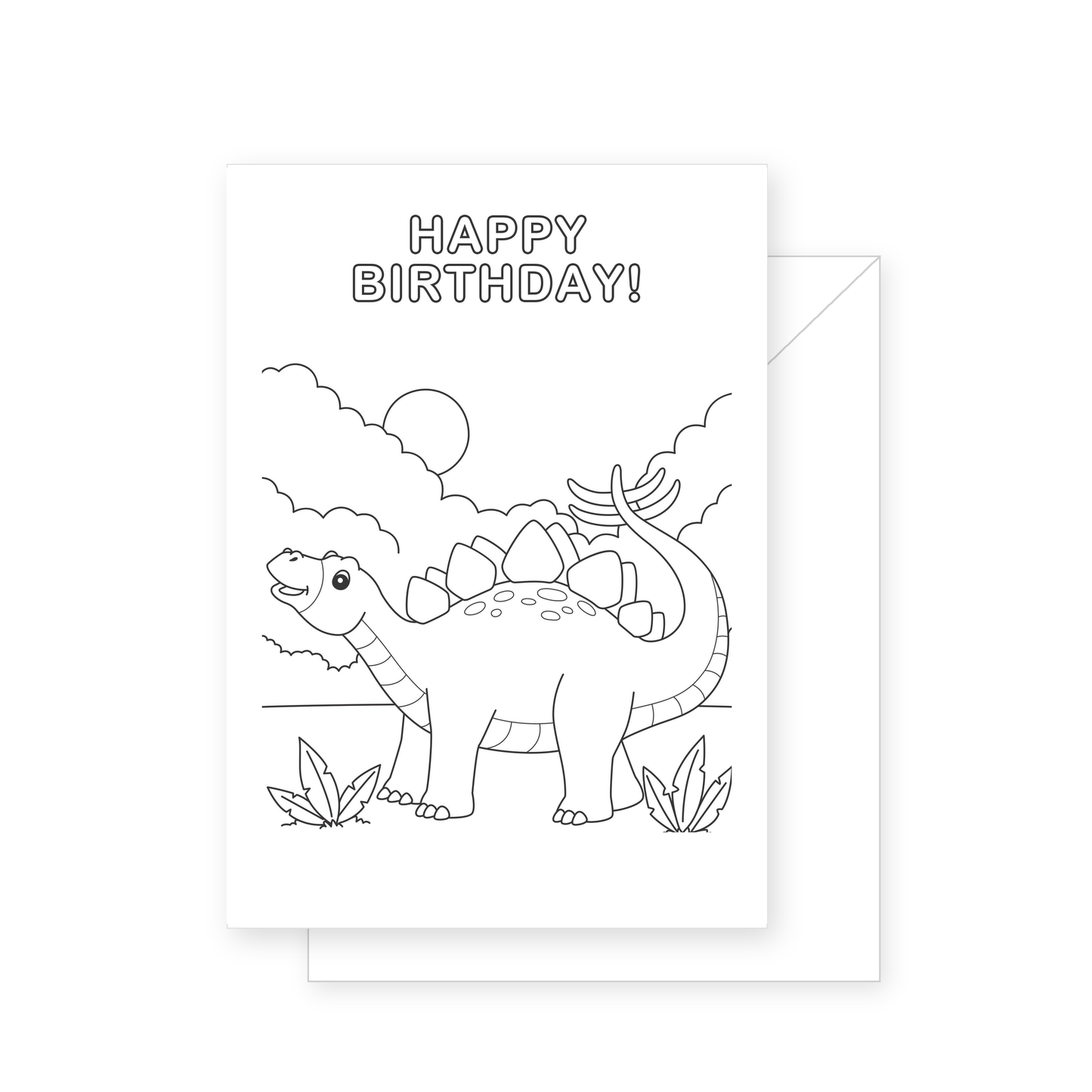 Stegosaurus Colouring Card