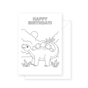 Stegosaurus Colouring Card
