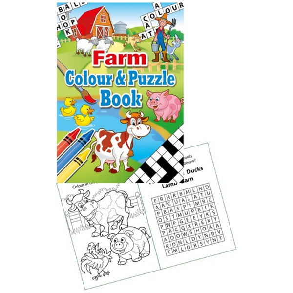 Farm Colour & Puzzle Book