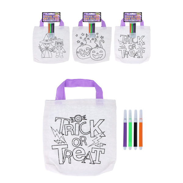 Halloween Colour-Your-Own Tote Bag — 3 assorted designs