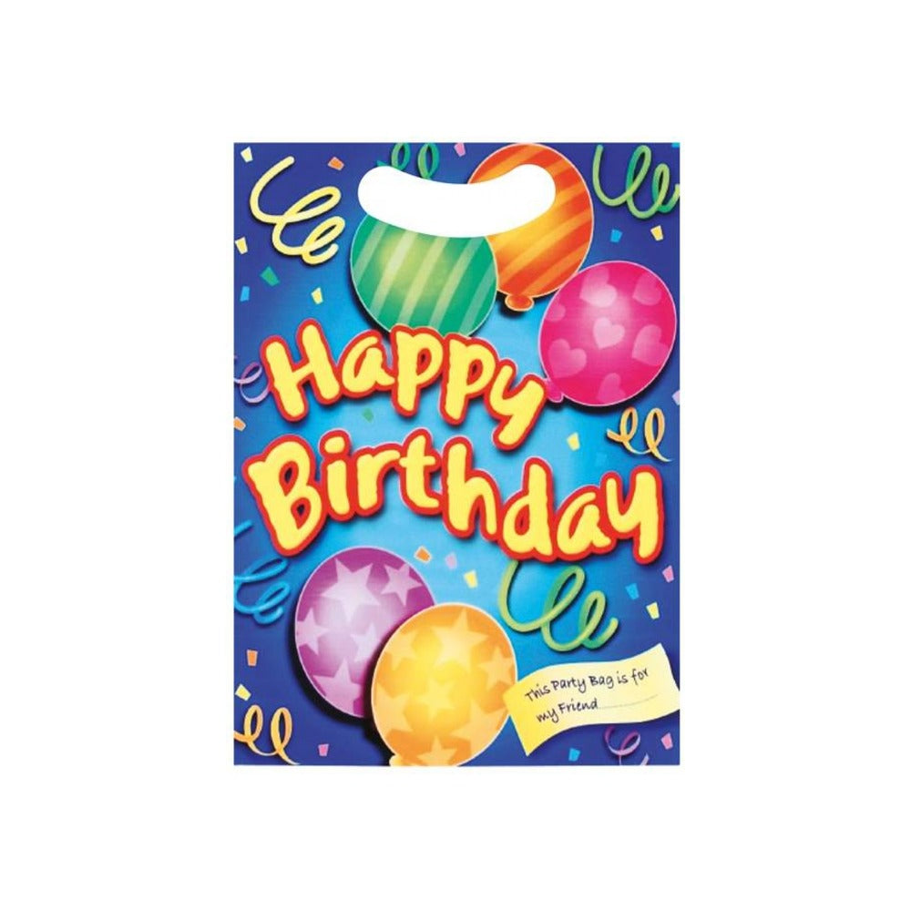 Plastic Happy Birthday Balloon Blue Party Bag