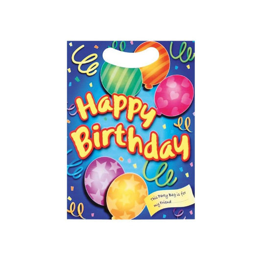 Plastic Happy Birthday Balloon Blue Party Bag