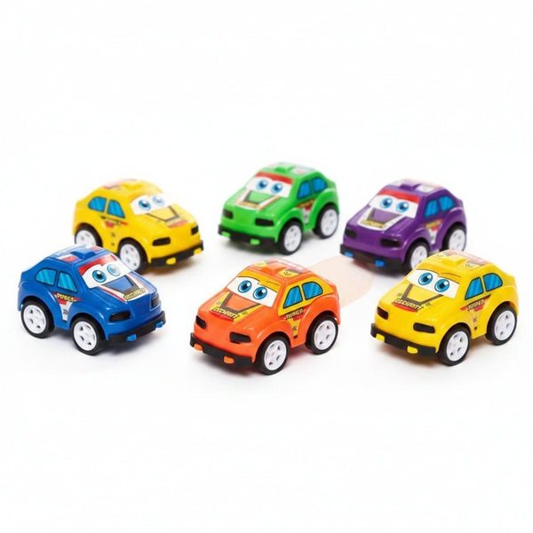 Mini pull-back racing cars in assorted colours