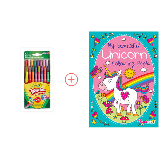 Twistables 24pk with Unicorn & Mermaid Colouring Book
